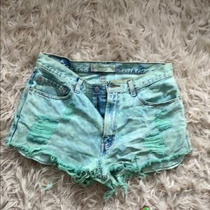Levi’s distressed shorts